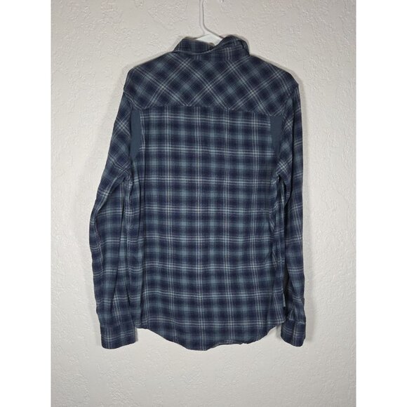 Under Armour Mens Size Medium Fitted Flannel Collared Button Shirt Blue Plaid - Picture 8 of 9